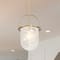 Hello Honey® Beatrice Gold & White Mid-Century Modern Handmade Marbleized Glass & Metal Ceiling Light